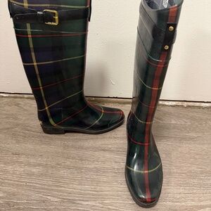 Lauren Ralph Lauren plaid rain boots | sz 6